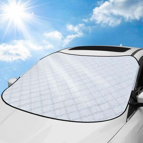 Ultradicke Auto-Windschutzscheibenabdeckung, Schutz vor Schnee, Eis, Sonne, Staub, Metallpolitur, UV- und wasserbeständig, perfekte Passform für Autos und SUVs, alle Baujahre (1/4)