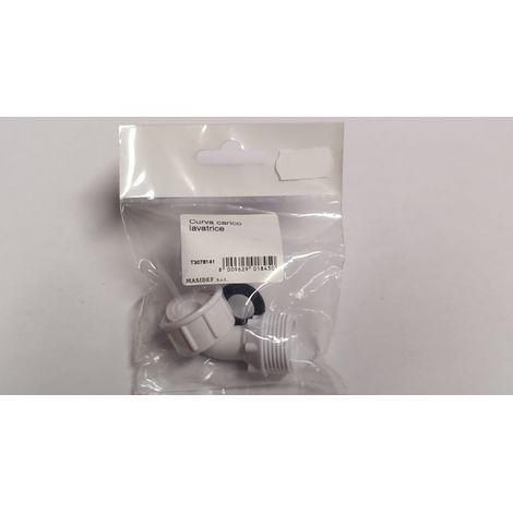 CURVA CARICO LAVATRICE - CON GUARNIZIONE- IN PLASTICA COLORE BIANCO