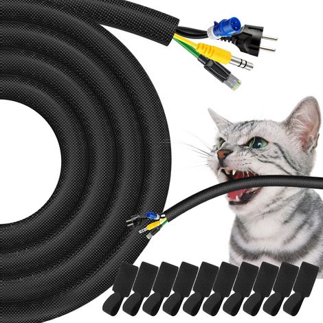 3 Mètres Cache Cable Noir Auto-Adhésif Gaine Cache Fil Electrique Protection Flexible pour Câbles Résistante Rangement Cable Convient pour la Câble Management Téléviseurs Informatique (1/5)