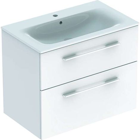 Geberit Selnova Square - Meuble-vasque 635x788x480 mm, avec vasque, 2 tiroirs, blanc brillant 501.240.00.1 (1/3)