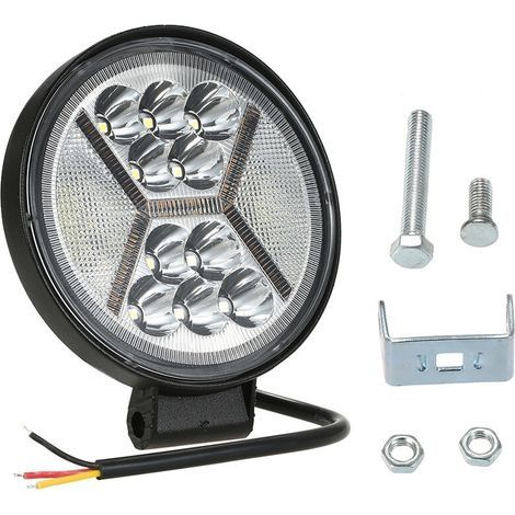 Runde LED-Arbeitsscheinwerferleiste mit gelbem Tagfahrlicht – 117 W, 12.000 lm Kombi-Offroad-Fahrscheinwerfer für Lkw, SUVs, Jagdfahrzeuge, Jeeps, Boote usw. – 2 Stück (1/4)