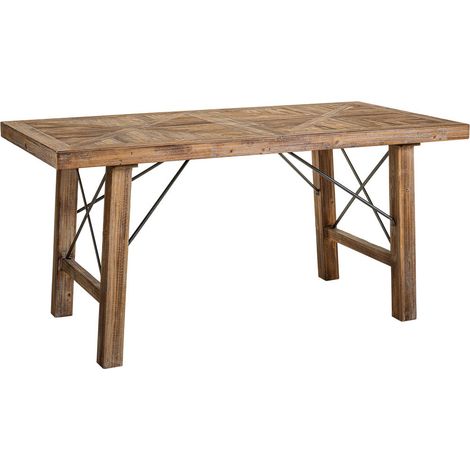 Mesa salon de madera y metal marrón 160x80x77.5