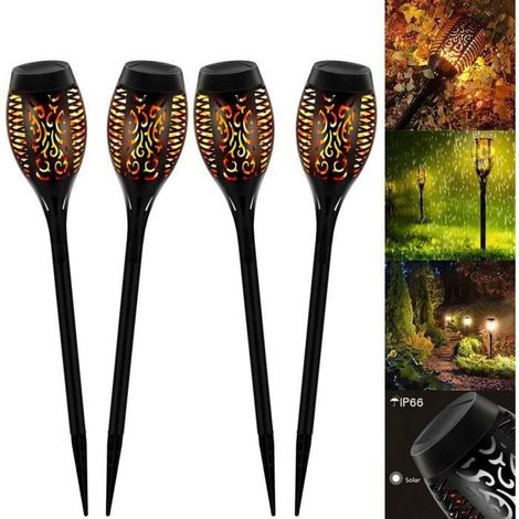 Stillcool® 4pcs mini Lampe de jardin solaire 12LED flamme étincelle étanches éclairage extérieure décoration patio-Ywey (1/4)