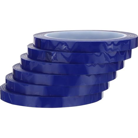 Cinta Paquete de 6 Rollos Aislante Pet Azul Resistente al Calor (1/5)