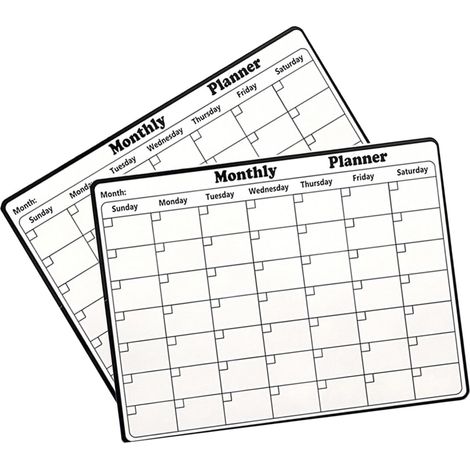 Calendrier Magnétique Pour Frigo, 2Pcs tableau blanc magnétique pour réfrigérateur, Calendrier Mensuel Magnétique, Pour Planifier Repas Familiaux, Liste de Courses, 28 × 11 cm (1/5)