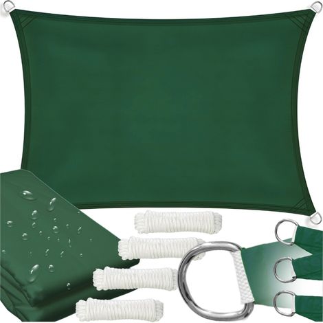 Sonnensegel, wasserdicht, grün, Garten, 6x3 m
