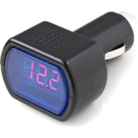 Voltmetre - Testeur Batterie 12V 24V - Pour Voiture Camion Caravane Camping-Car - Prise Allume-Cigare - Affichage Numerique - 1 Unite (1/5)