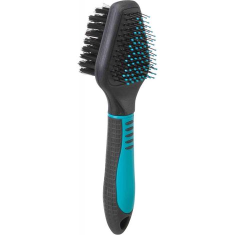 Brosse, double, en plastique/nylon & poils métal 6 × 19 cm (1/3)