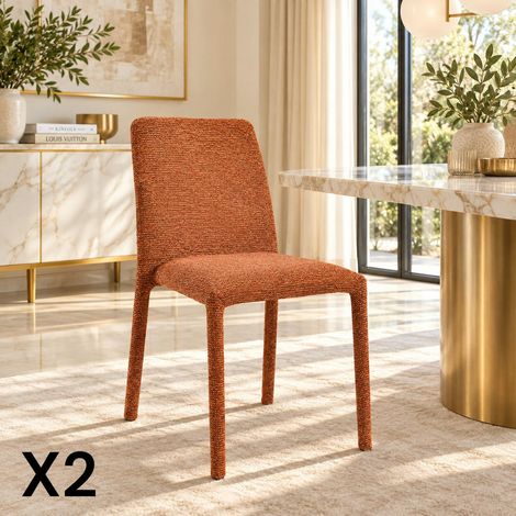 Chaise empilable terracotta en tissu (lot de 2) ESSEN (1/5)