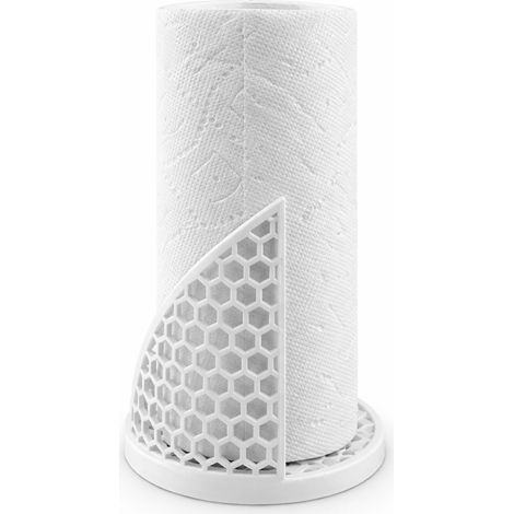 Portarotolo di carta da cucina esagonale bianco, dal design moderno. (1/3)