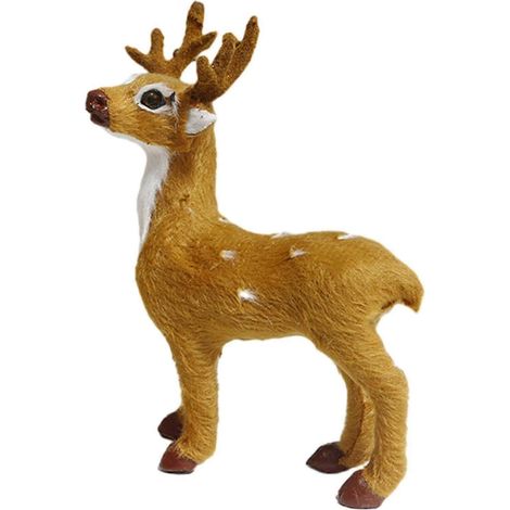 Décoration de Noël en forme de cerf, ornement de bureau, mignon et facile à utiliser, idéal pour décorer une voiture, un bureau ou un salon.-11cmx4cmx14cm (1/5)
