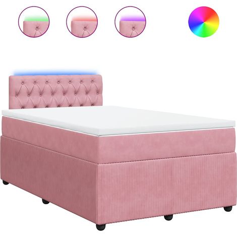 Maison Exclusive - Giroletto a Molle con Materasso Rosa 120x190 cm in Velluto (1/5)