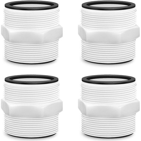 Adaptateurs pour tuyau de piscine (lot de 4) de 1,5 pouce, compatibles avec les tuyaux de pompe de piscine Intex et Coleman, avec joints toriques. Pièces détachées pour tuyaux de piscine. (1/5)