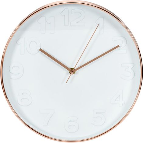 Horloge Murale "Gold" 30cm Blanc & Cuivre (1/3)