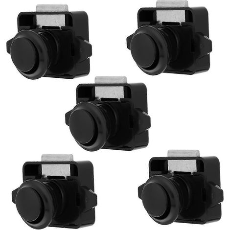 Ensemble de 5 verrous à bouton-poussoir, loquets de porte en alliage de zinc noir, boutons de verrouillage à bouton-poussoir durables pour la sécurité des portes (1/5)