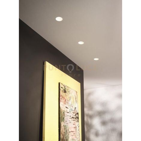 FARETTO DA INCASSO JAZZ BIANCO D.10CM IN GESSO ATTACCO GU10