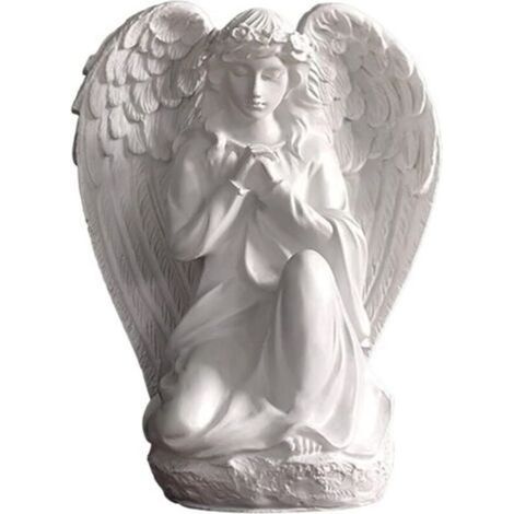 Statuette d'ange gardien, sculpture d'ange en résine blanche en prière, pour étagère, table, salon, chambre
