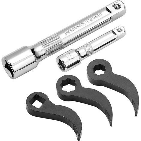 Kit de 5 pièces comprenant un levier et un adaptateur de clé, outils de démontage de demi-arbre pour la réparation automobile, avec rallonge, adapté aux espaces restreints, 1 kit levier et adaptateur (1/5)