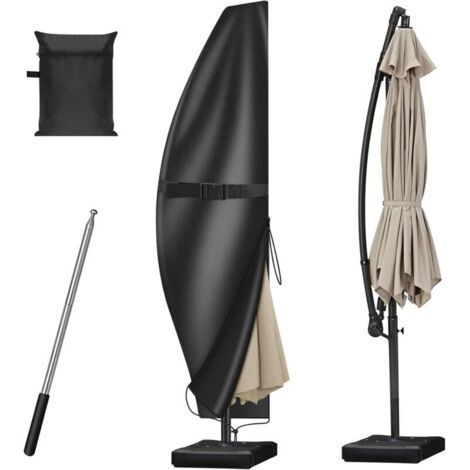 Outdoor Parasol Cover, 2 to 4 m Cantilever Parasol Cover with Rod, Parasol Protection Cover, Weather and UV Protection, Outdoor Umbrella Cover-28081/45cm (1/4)