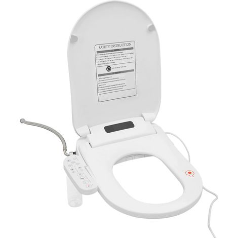 Siège de toilette intelligent, Abattant de toilettes bidet chauffant électriquement avec séchage à air chaud et veilleuse LED Pour maisons, hôtels, centres commerciaux, toilettes publiques