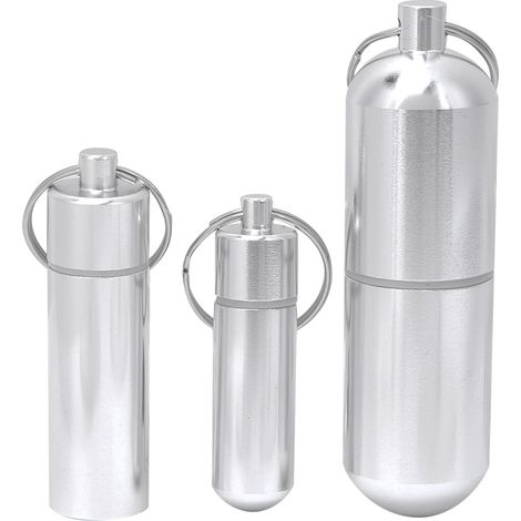 Lot de 3 boîtes étanches en alliage d'aluminium coloré anti-oxydation, conteneur portable pour pilules (1/5)