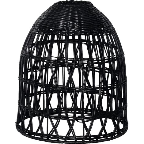Star Trading Abat-jour Knute, rotin, noir, E27, extérieur, 33 cm
