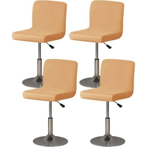 Housse imperméable pour tabouret de bar, housse élastique en polyester avec élastique antidérapant et amovible, idéale pour les cuisines de restaurant - Kaki - Lot de 4 pièces (1/5)