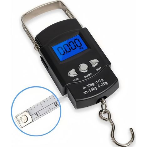 Balance électronique portable 50 kg/10 g, mètre ruban, écran LCD