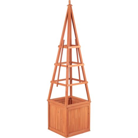 Garden Obelisk Wooden Climber Planter (1/4)