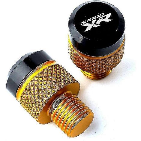 Accessoires moto pour BMW S1000R, S1000XR, S 1000 RS, 1000 XR (2021-2022) : bouchons de rétroviseurs en aluminium CNC M101,25, vis et boulons, couleur : or (S1000XR). (1/4)