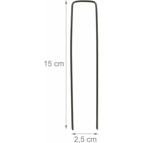 Confezione da 50 picchetti per tenda, ancoraggi a terra per tende, ancoraggi da giardino, acciaio, 3 mm, lunghezza 15 cm, colore argento. (1/5)