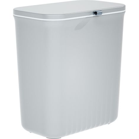 Wall Mounted Garbage Can Multipurpose Plastic Slim Trash Bin with Lid for Bathroom Kitchen Bedroom Office (1/4)