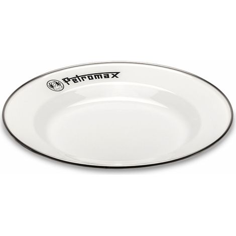 Petromax Emaille Teller 2er Set weiß Ø 18 cm - Perfekt für Camping & Outdoor (1/5)