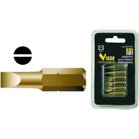 Inserti Per Avvitatori Vigor Cr Taglio-Titanio Pz.6 N. 6