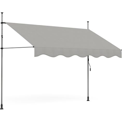 Auvent rétractable manuel sans perçage 300x180cm - hauteur et inclinaison réglable - store banne avec manivelle (1/5)