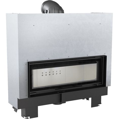 Kamineinsatz aus Stahl KRATKI MB100 14 kW Ø 200 mit Schiebetür (1/5)