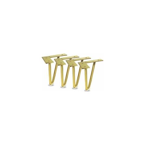 4 Pieds de Meuble Dorés 15,2cm – Support pour Armoire ou Commode – Design Industriel Anti-Rayures (Charge Max 30kg/pièce) (1/4)
