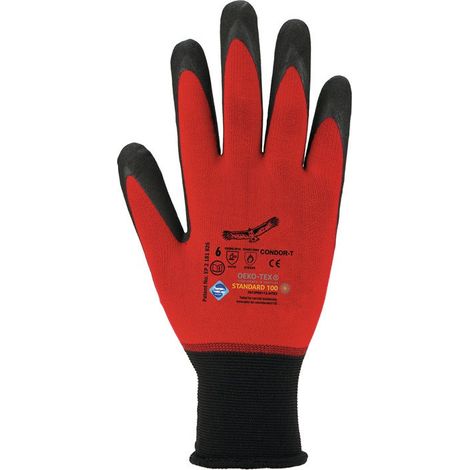 Guanti Condor taglia 11 rosso nylon/elastan con micro schiuma di nitrile (Per 12)