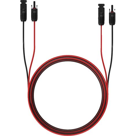 Cable de extensión para panel solar, 1,5 m (4,9 pies), conector hembra y macho, hasta 600 V, capacidad de corriente de 20 A, rango de temperatura de -40 °C a 90 °C.