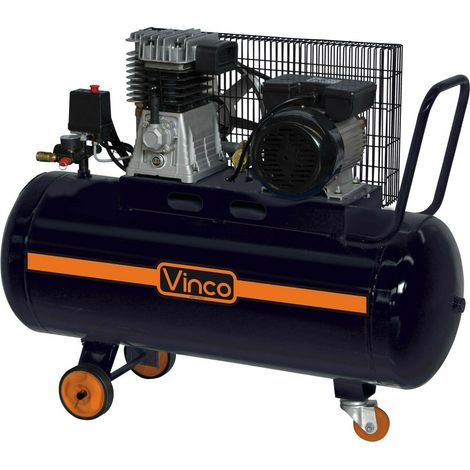 Compressore aria 100 Lt Lubrificato Olio Monofase Cinghia Portatile Vinco 60604 (1/10)