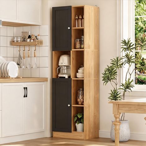 Buffet coloris noir Natural en MDF 50 x 35,5 x 170 cm (1/5)