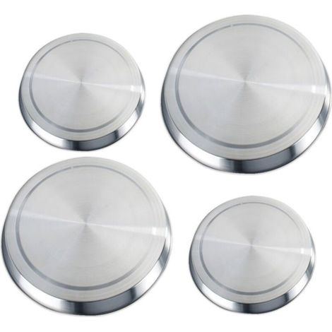 4 couvercles de plaque de cuisson en acier inoxydable ø16/20 cm - Protection électrique (Finition mate) JZSH (1/4)