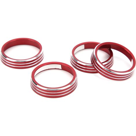 Quatre anneaux décoratifs pour les boutons de ventilation de la climatisation, en alliage d'aluminium rouge, adaptés à la Honda VEZEL XRV. (1/5)