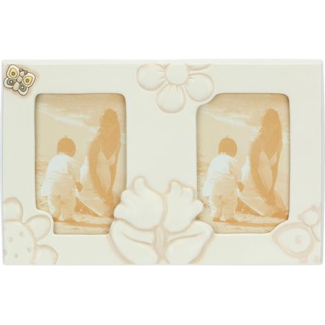 THUN - Portafoto Doppio - Linea Elegance - Arredare La Casa, Portafoto e Cornici - Ceramica, Telaio in Legno di Pino - 33x2,1x26 cm h (1/4)
