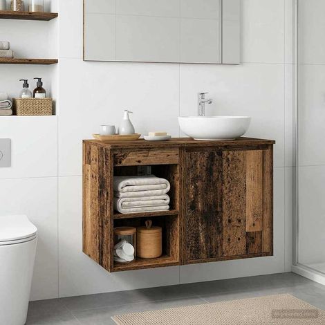 Gabinete de baño intermedio Madera envejecida 30 x 41 x 50 cm