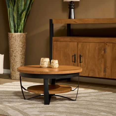 Table basse ronde double plateau MILORA (1/2)