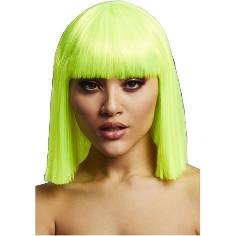 Fever Lola Wig - Neon Lime - Blunt Cut Bob with Fringe - 30cm/ 12in - 70284
