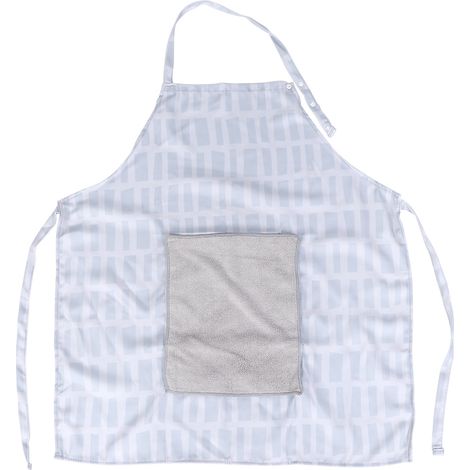 Tablier de cuisine imperméable Polyester Réglable avec Poche Intégrée Anti-taches Gris 73x65cm (1/5)
