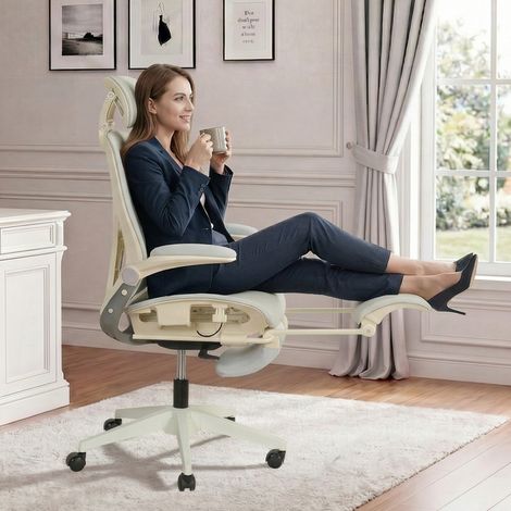 Chaise de bureau ergonomique pliable en mesh gris HAVRYA (1/3)