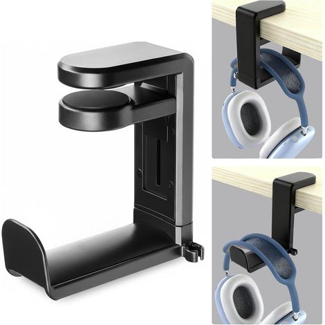 Soporte de escritorio para auriculares con gancho giratorio de 360°, soporte para auriculares para juegos, soporte ajustable para escritorios de computadora, compatible con todo tipo de auriculares (n (1/5)